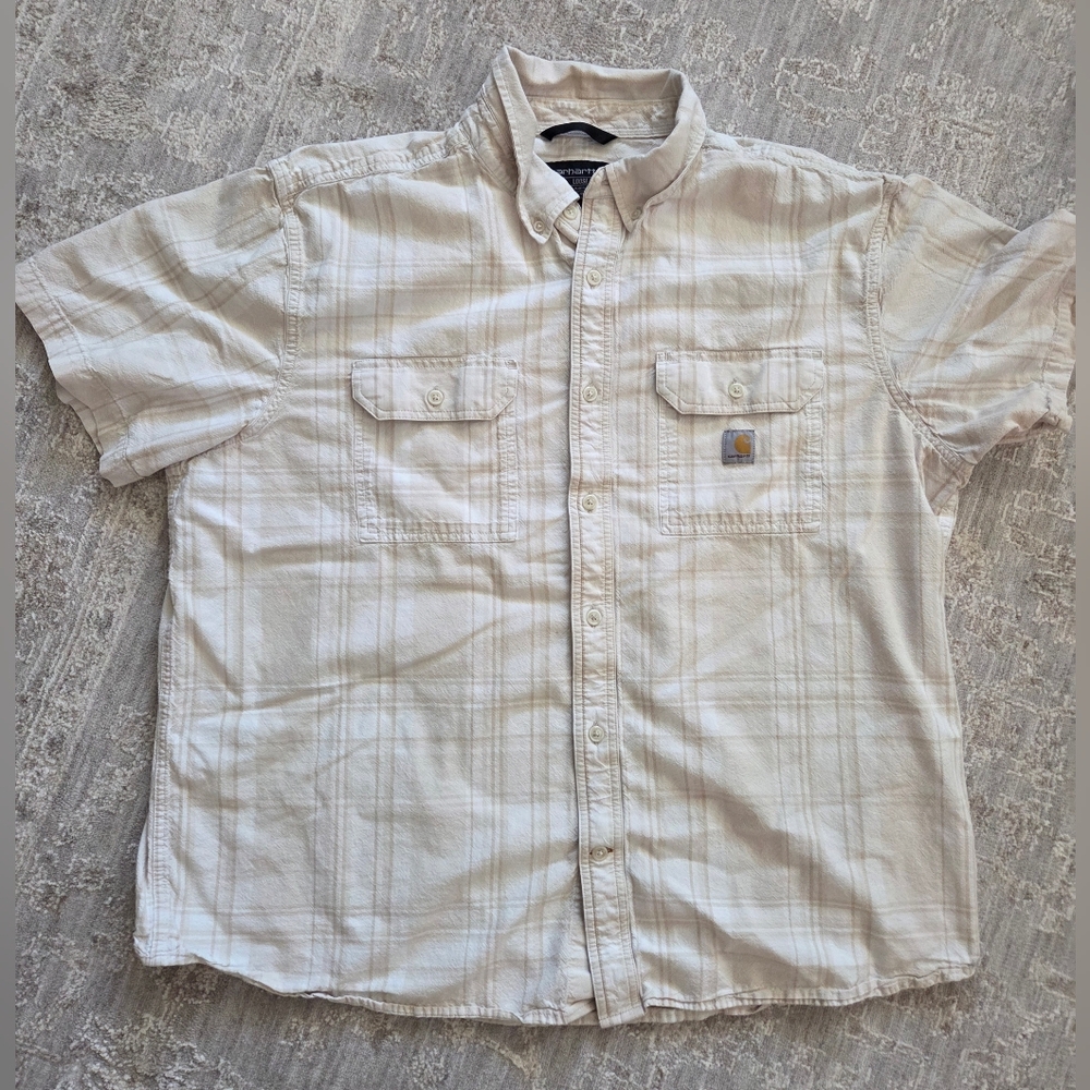 Carhartt 2XL Loose Fit Plaid Button Up Shirt